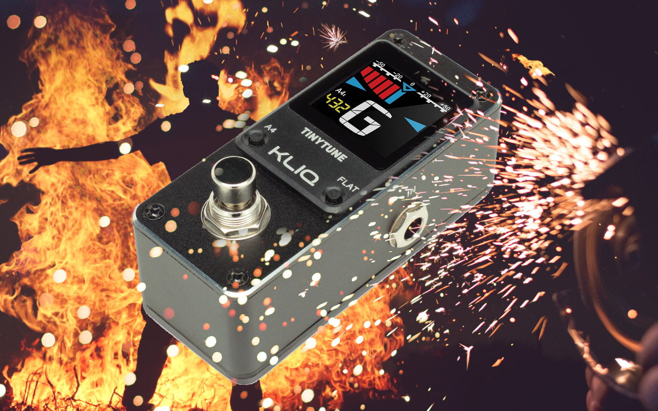 KLIQ TinyTune Tuner Pedal for Guitar and Bass Mini Chromatic with